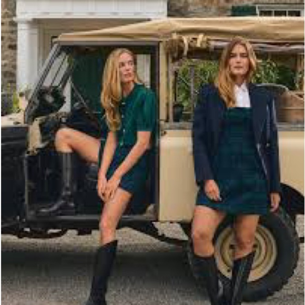 Hill House Cher Mini Dress Black Watch Tartan Cotton Flannel Size S - Picture 3 of 11